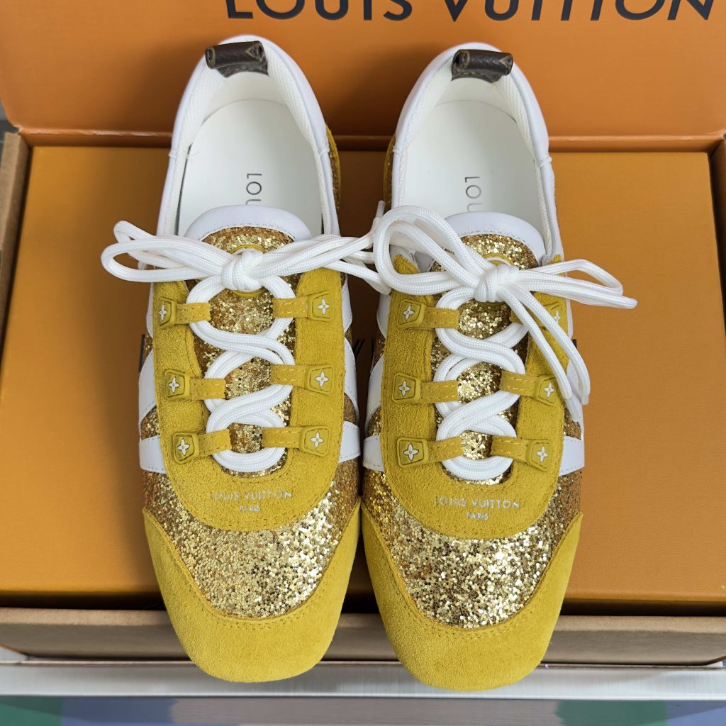 Louis Vuitton Sneakerina Ballet Mary Jane Sneakers in Denim with Monogram Trim
