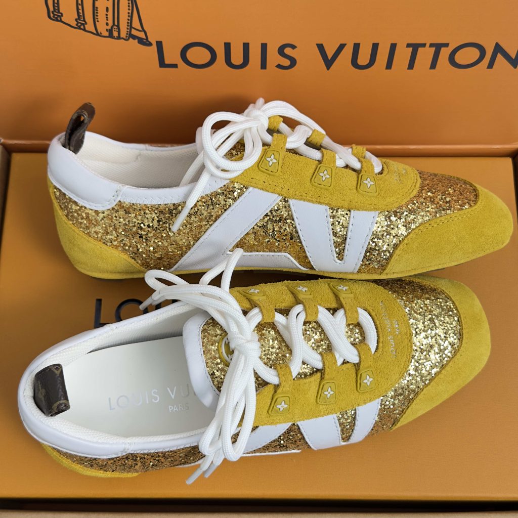 Louis Vuitton Sneakerina Ballet Mary Jane Sneakers in Denim with Monogram Trim