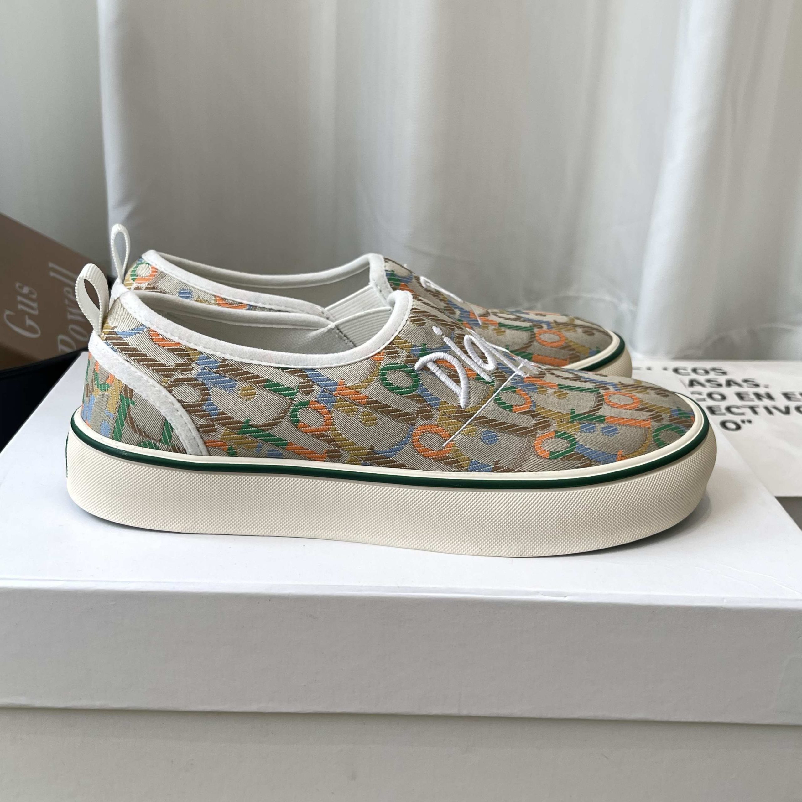 Dior Embroidered Loafer with Signature Lettering in Custom Fabric with Lambskin Lining