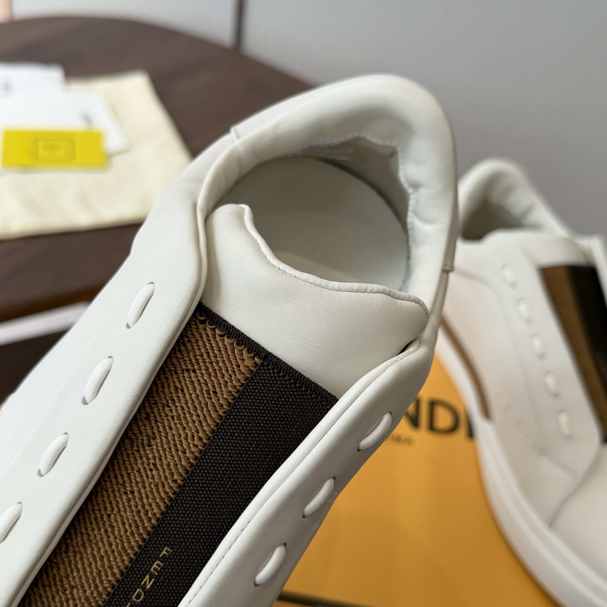 Fendi Club Badge Lace-up Sneakers in Calfskin Leather
