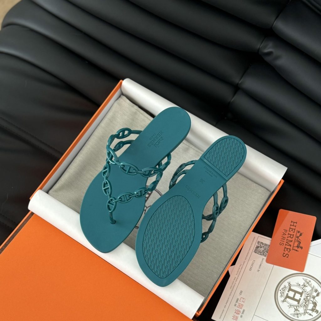 Hermès 24S Jelly Slide Slippers in PVC with Layered Sole