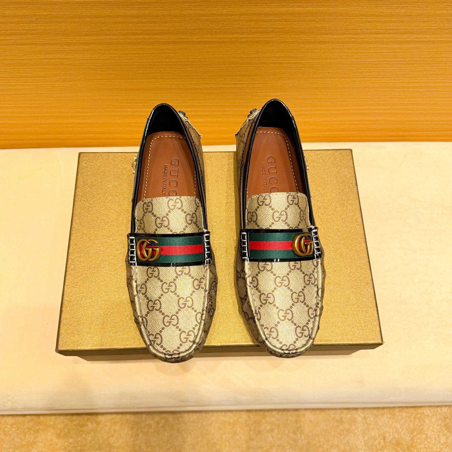 GUCCI Italian Leather Casual Sneakers 37-45 Calfskin Lining
