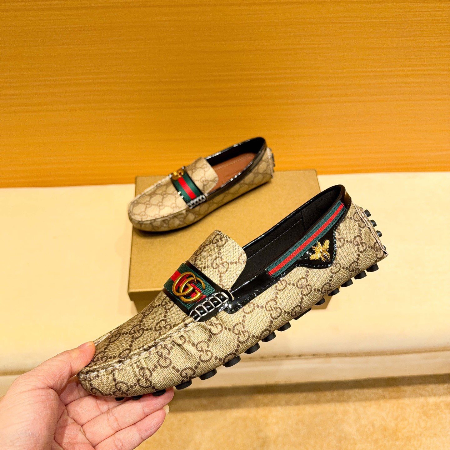 GUCCI Italian Leather Casual Sneakers 37-45 Calfskin Lining