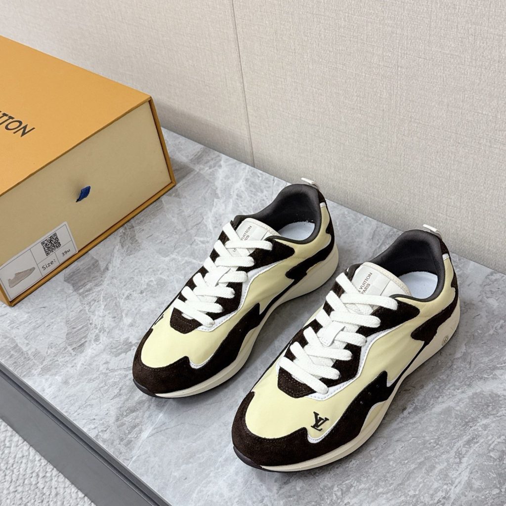 Louis Vuitton Mixed-Color Low-Top Running Sneakers in Nylon and Suede with Lightweight Rubber Outsole