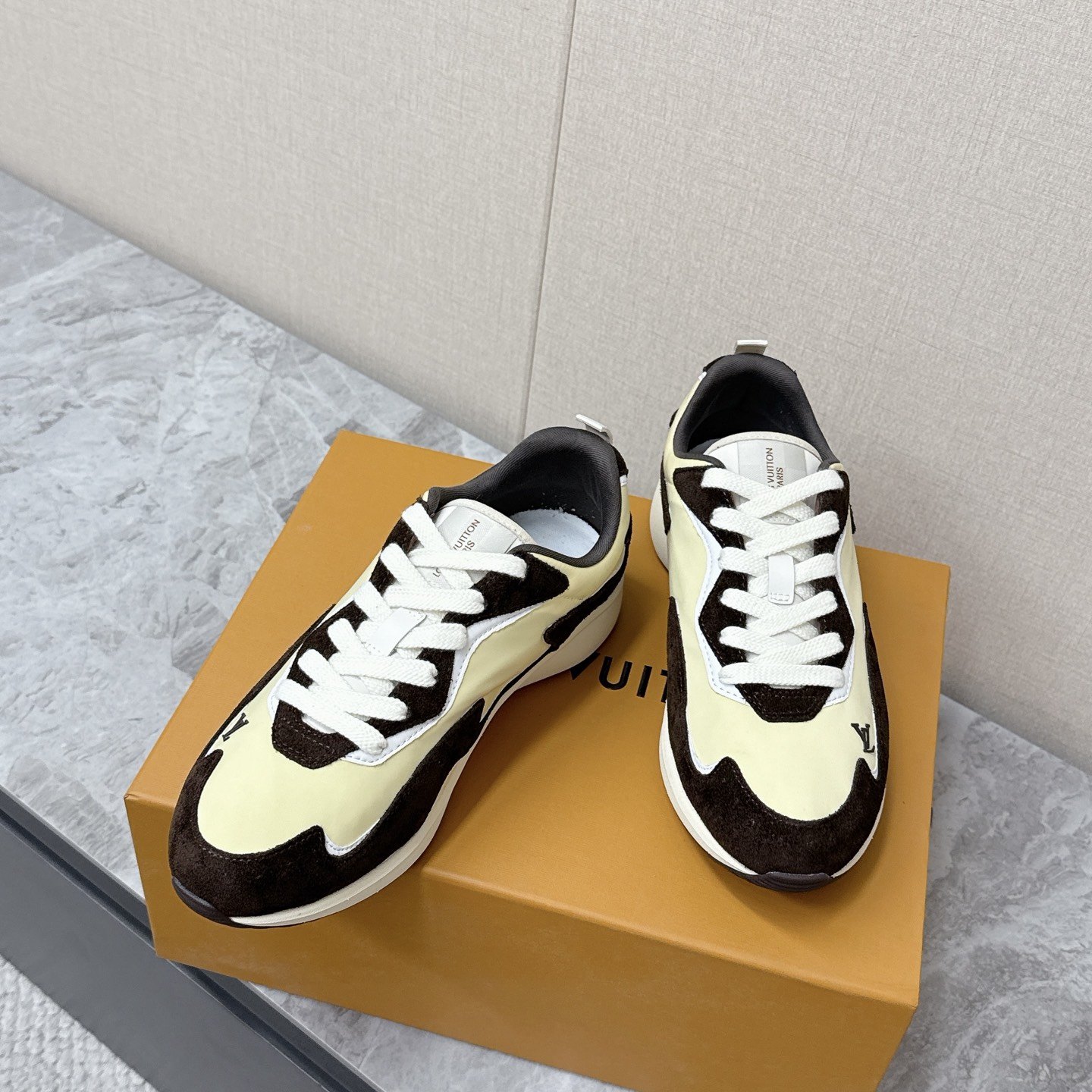 Louis Vuitton Mixed-Color Low-Top Running Sneakers in Nylon and Suede with Lightweight Rubber Outsole