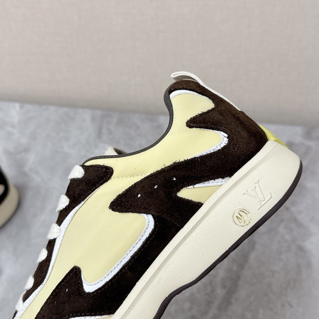 Louis Vuitton Mixed-Color Low-Top Running Sneakers in Nylon and Suede with Lightweight Rubber Outsole