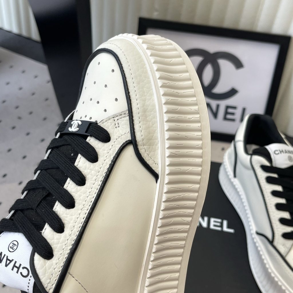 CHANEL Platform Casual Sneakers in Premium Calfskin with Lambskin Lining and TPU Outsole