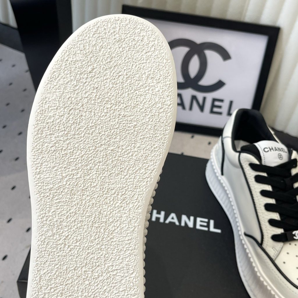CHANEL Platform Casual Sneakers in Premium Calfskin with Lambskin Lining and TPU Outsole