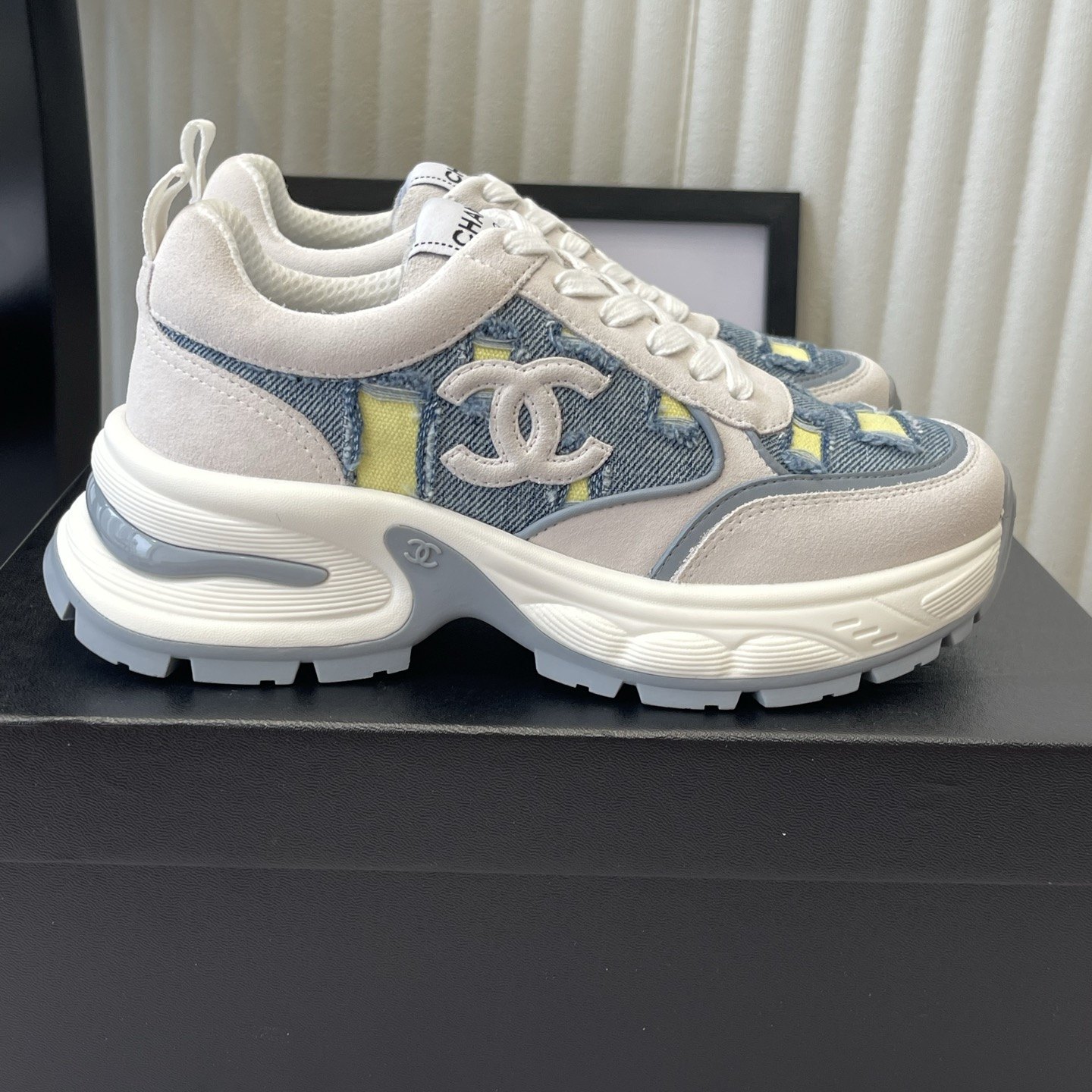 CHANEL Panda Low-Top Casual Sneakers in Mixed Leather and Waterproof Fabric with TPU Outsole