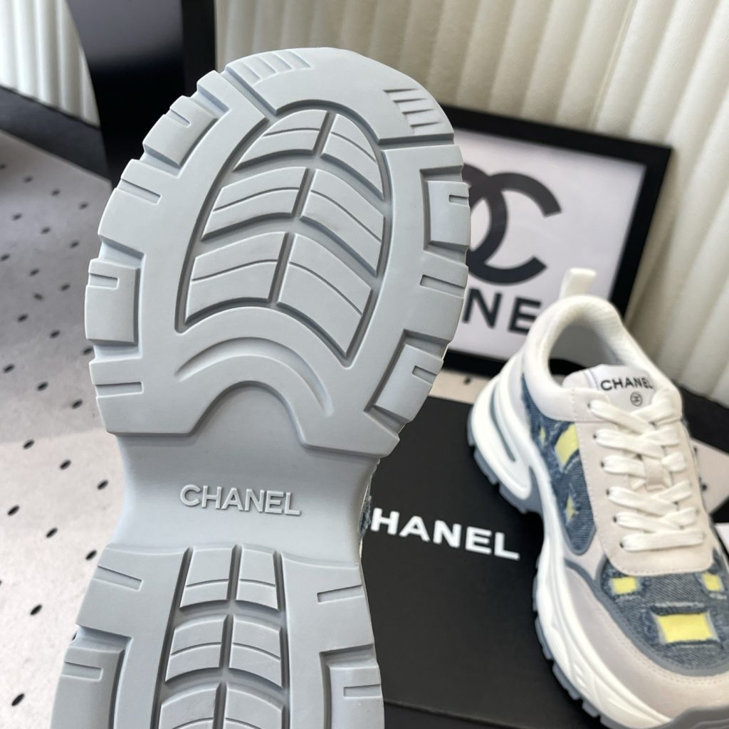 CHANEL Panda Low-Top Casual Sneakers in Mixed Leather and Waterproof Fabric with TPU Outsole