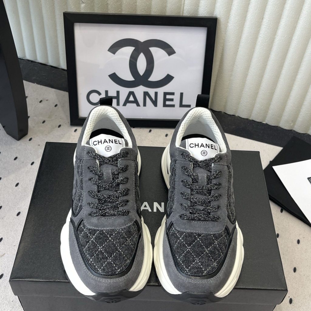 CHANEL Panda Casual Sneakers in Mixed Leather and Waterproof Fabric with TPU Outsole