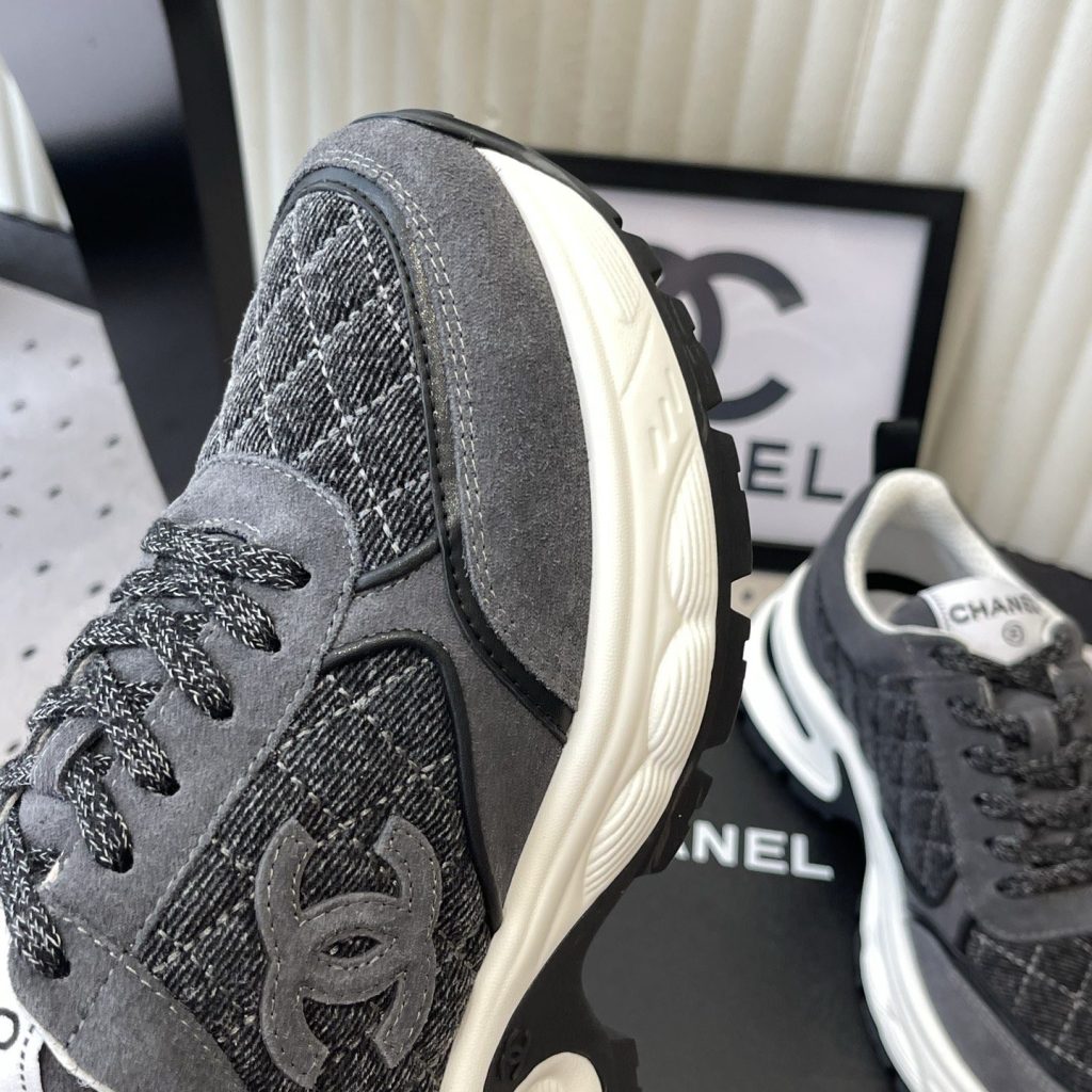 CHANEL Panda Casual Sneakers in Mixed Leather and Waterproof Fabric with TPU Outsole