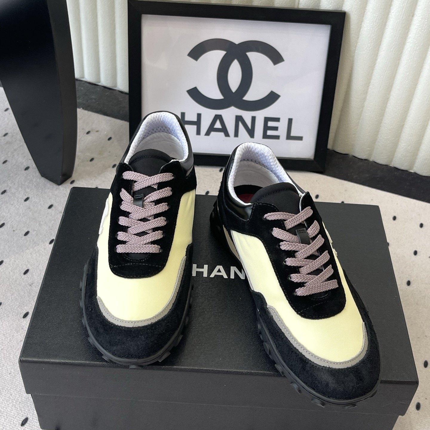 CHANEL 26S Sport Sneakers in Suede Nubuck and Twill Textile with Rubber Bean-Dimple Outsole