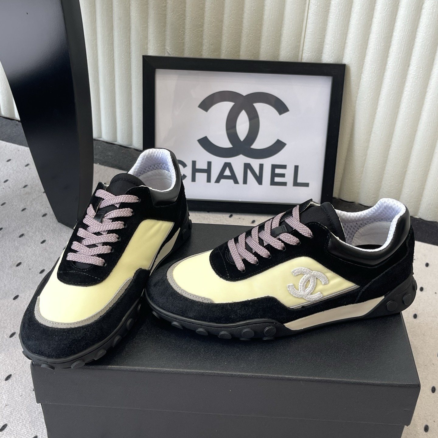 CHANEL 26S Sport Sneakers in Suede Nubuck and Twill Textile with Rubber Bean-Dimple Outsole