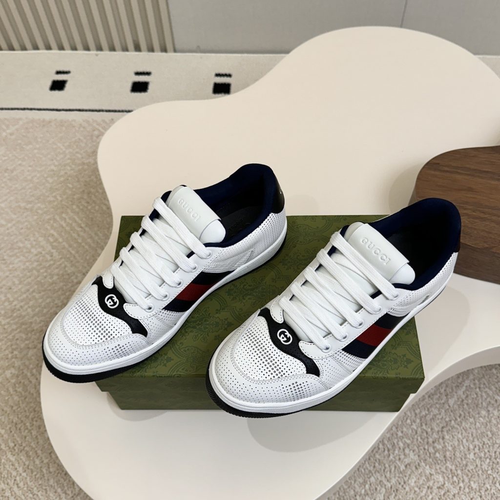 GUCCI Sneakers in Premium Leather with Molded Rubber Outsole