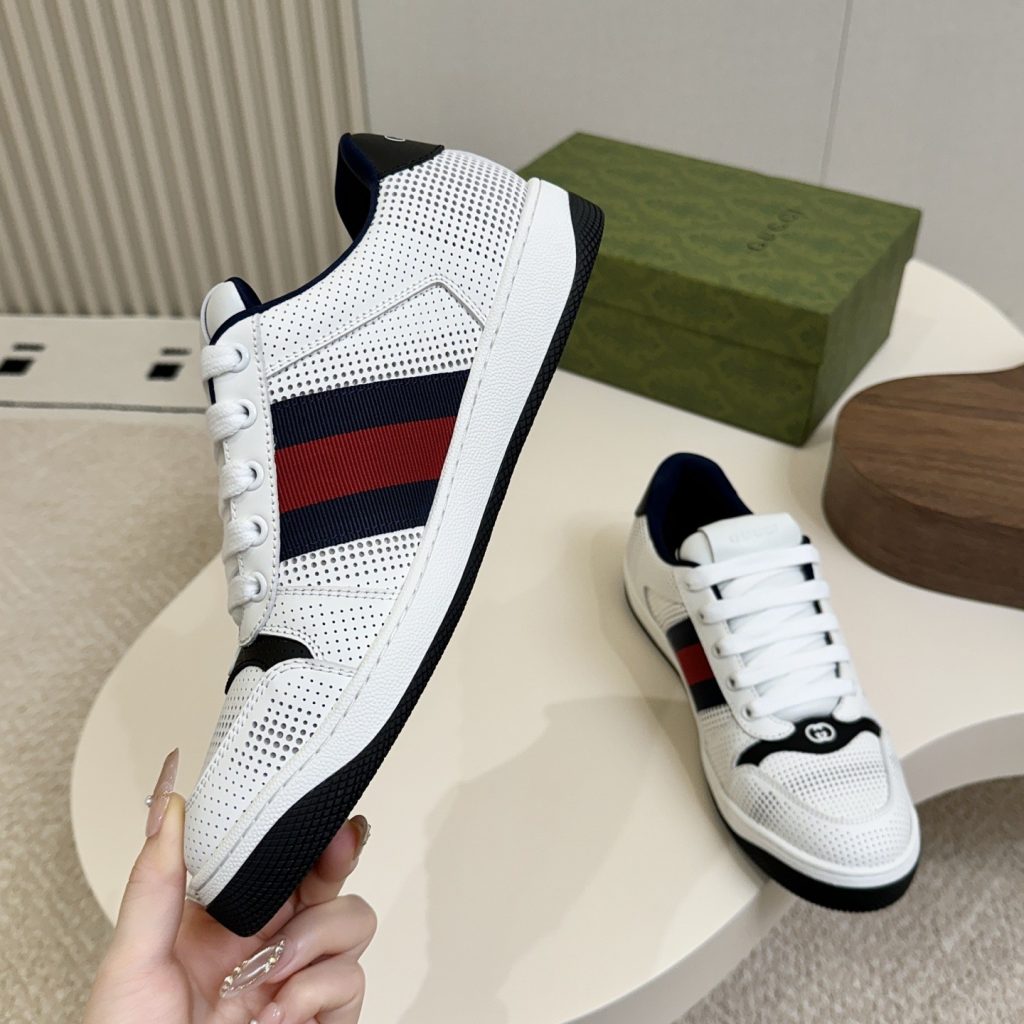 GUCCI Sneakers in Premium Leather with Molded Rubber Outsole