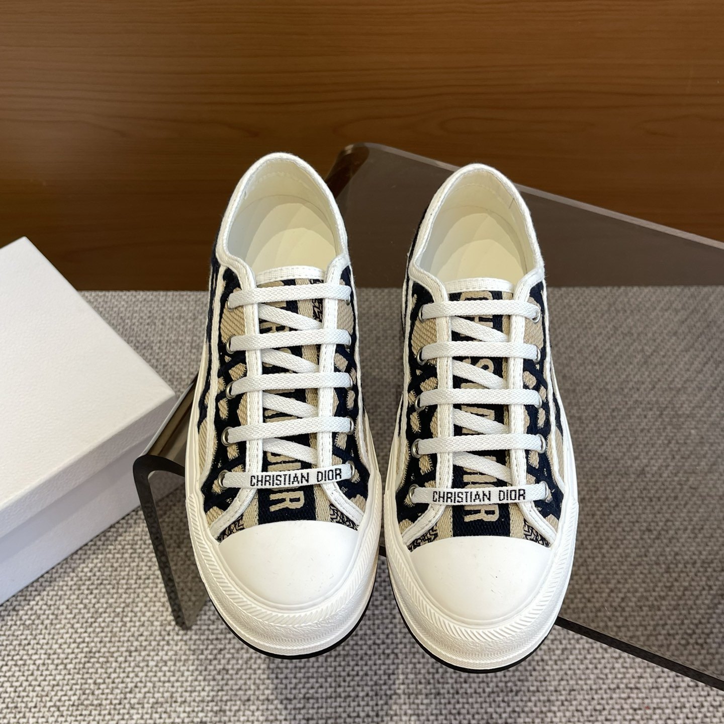 DIOR Sneakers in Premium Leather with Molded Rubber Outsole