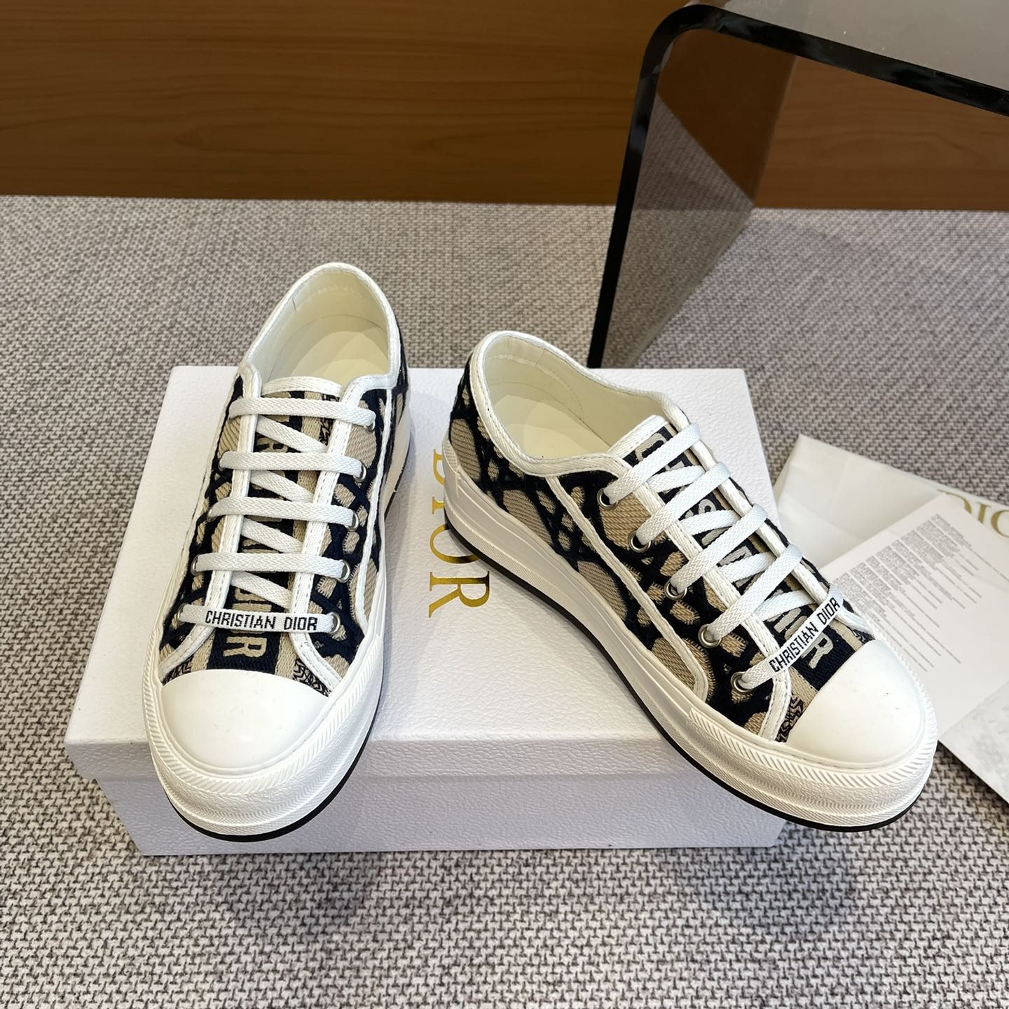 DIOR Sneakers in Premium Leather with Molded Rubber Outsole