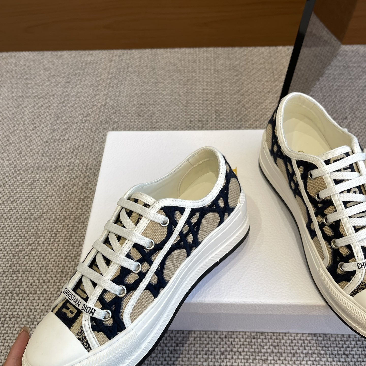 DIOR Sneakers in Premium Leather with Molded Rubber Outsole