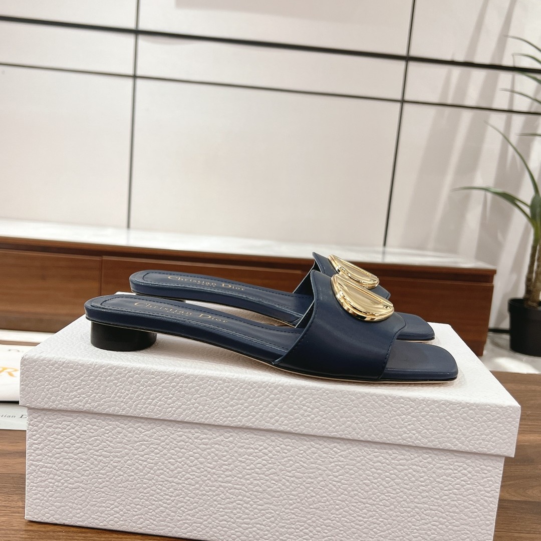 DIOR Sandals in Premium Leather with Molded Rubber Outsole