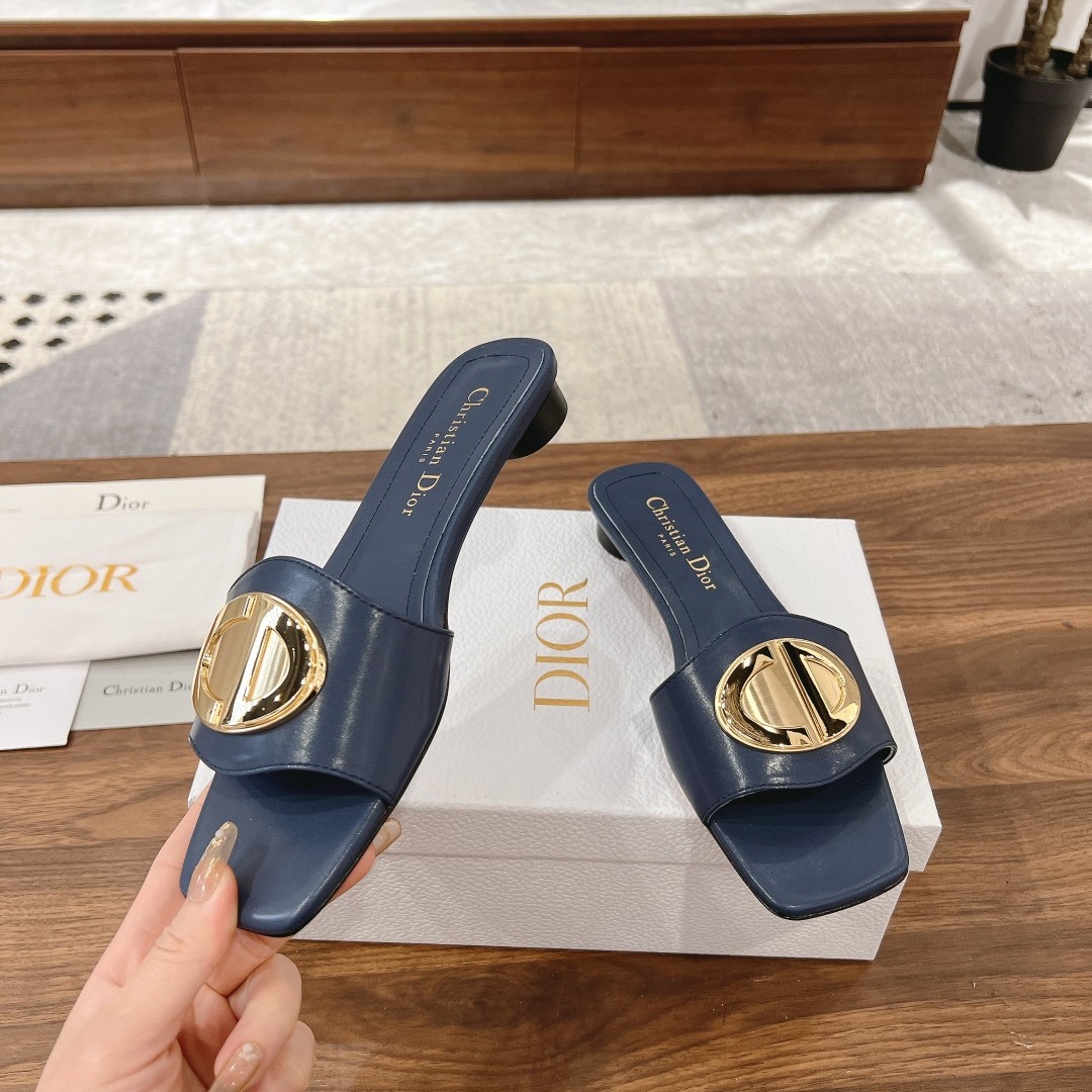 DIOR Sandals in Premium Leather with Molded Rubber Outsole