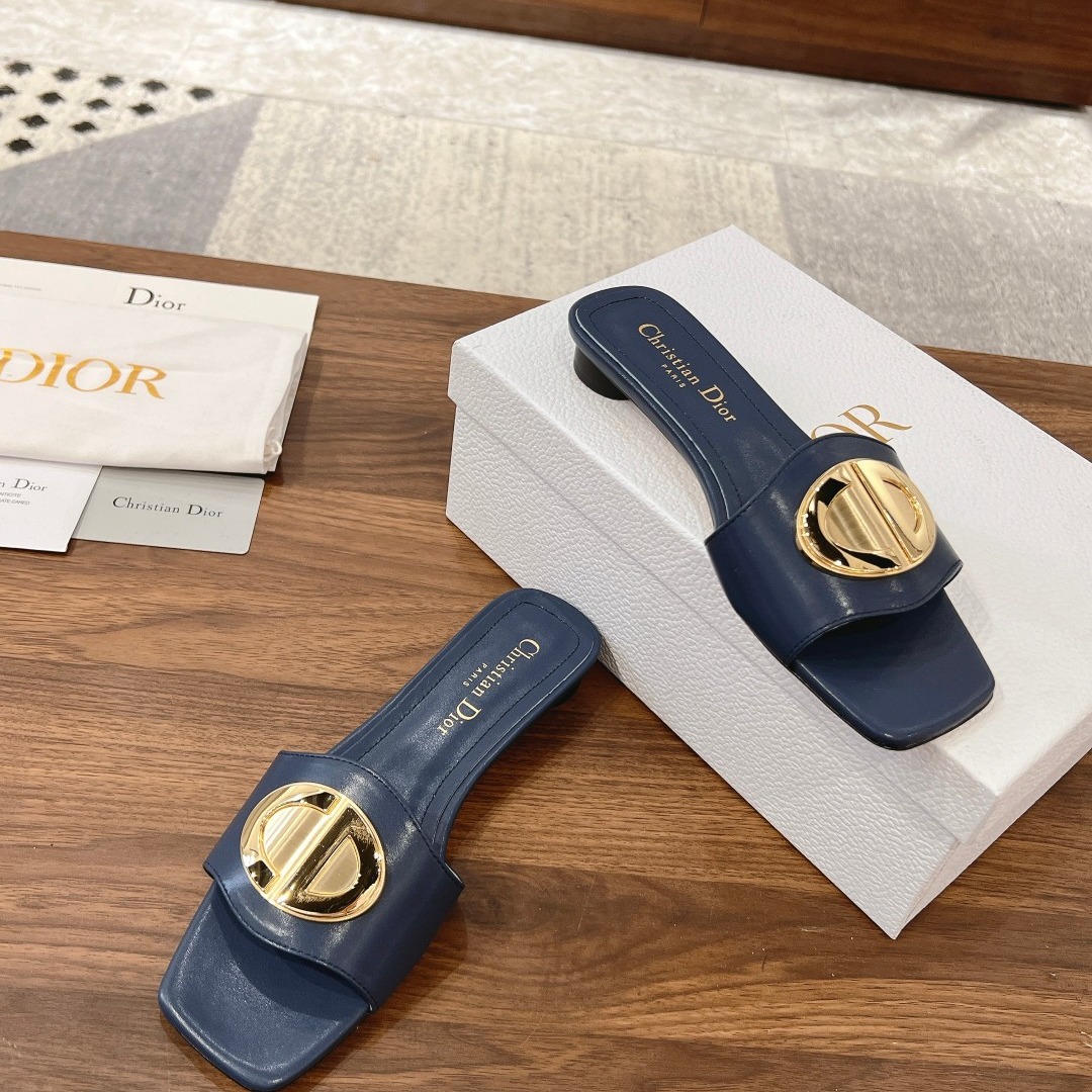 DIOR Sandals in Premium Leather with Molded Rubber Outsole