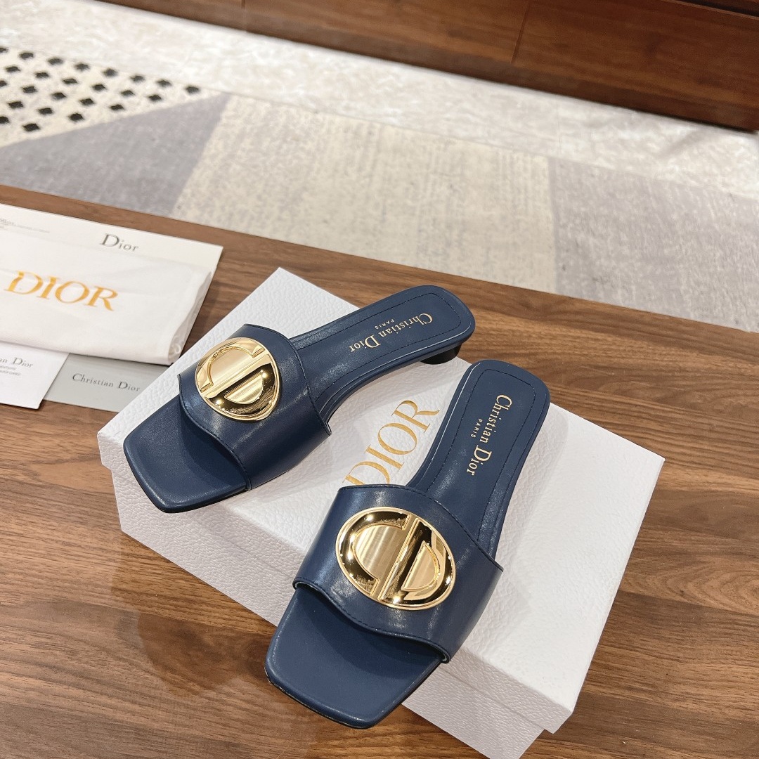 DIOR Sandals in Premium Leather with Molded Rubber Outsole