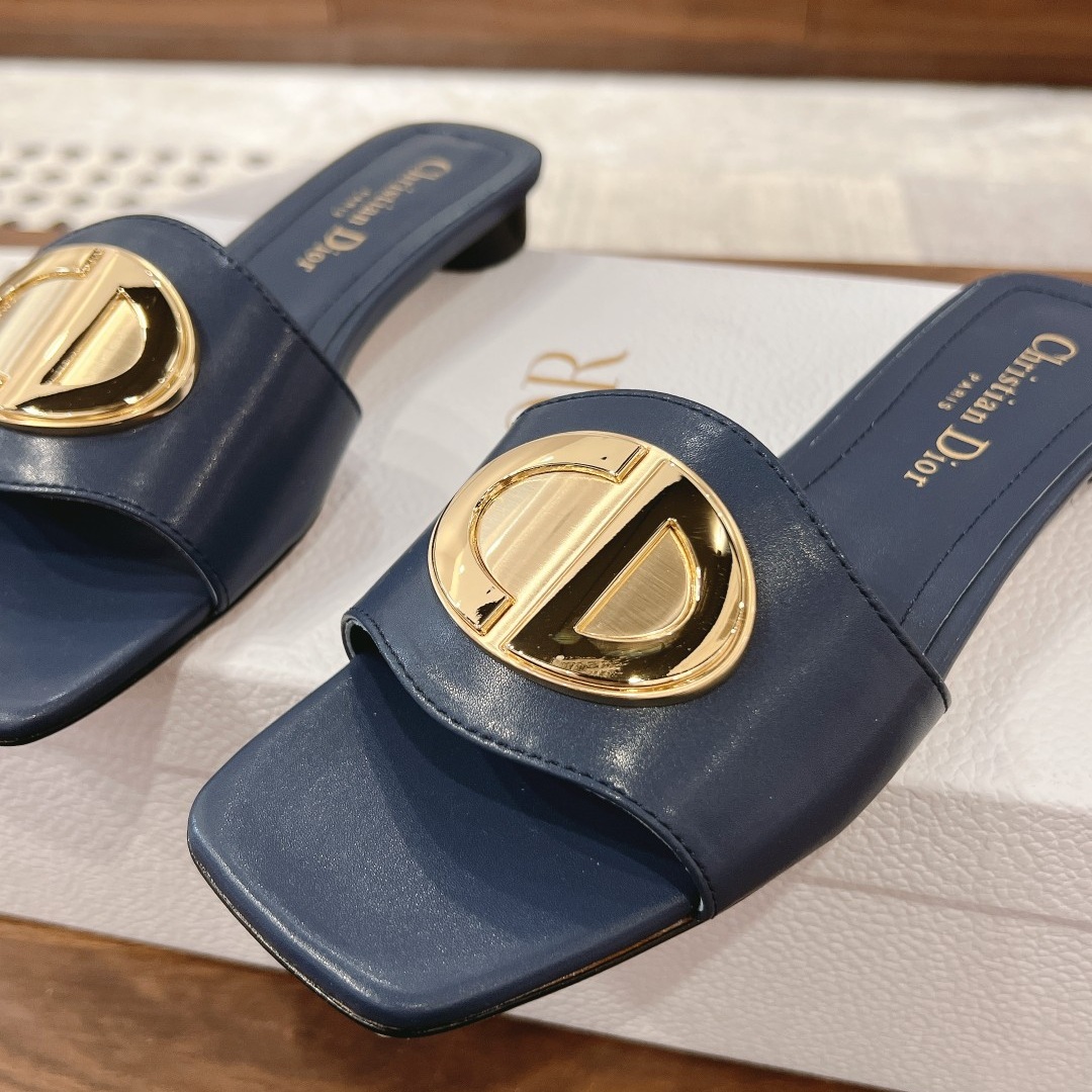 DIOR Sandals in Premium Leather with Molded Rubber Outsole