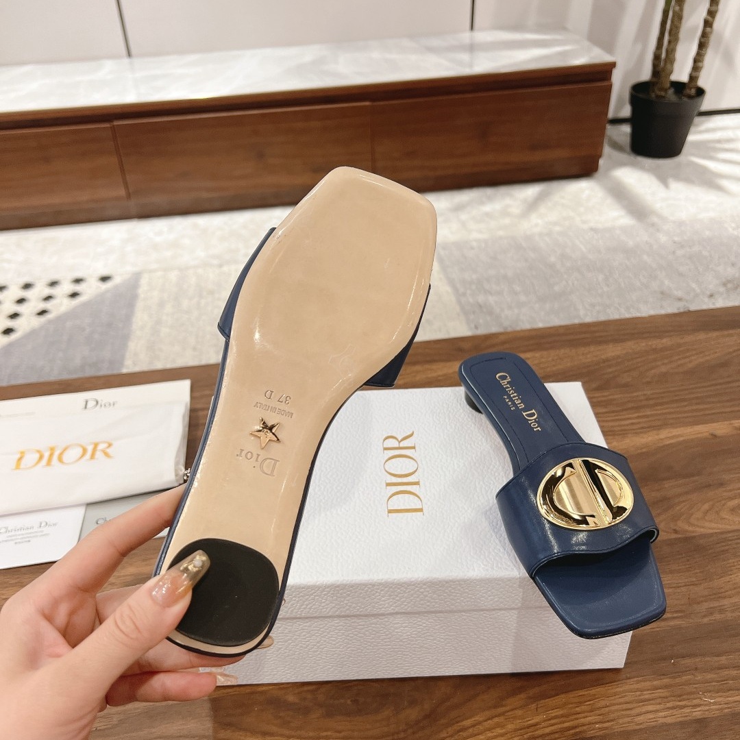 DIOR Sandals in Premium Leather with Molded Rubber Outsole