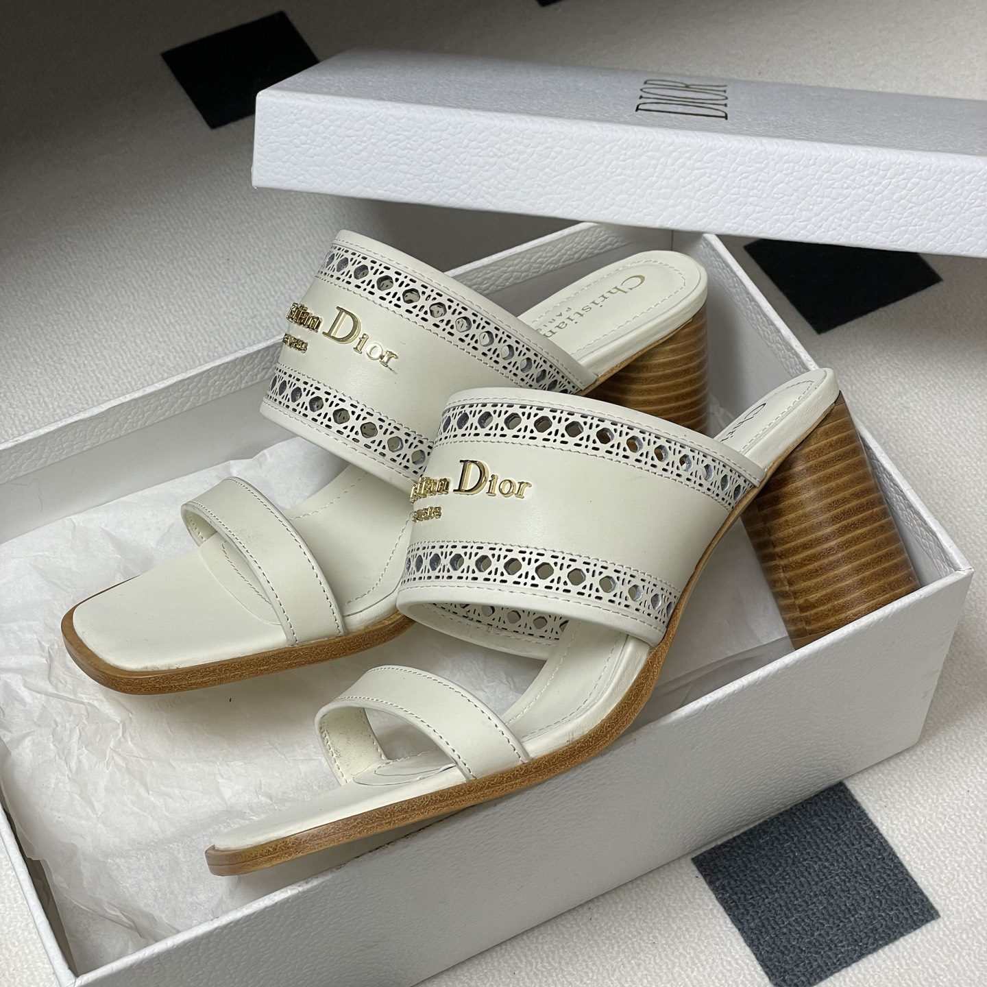 DIOR Sandals in Premium Leather with Molded Rubber Outsole