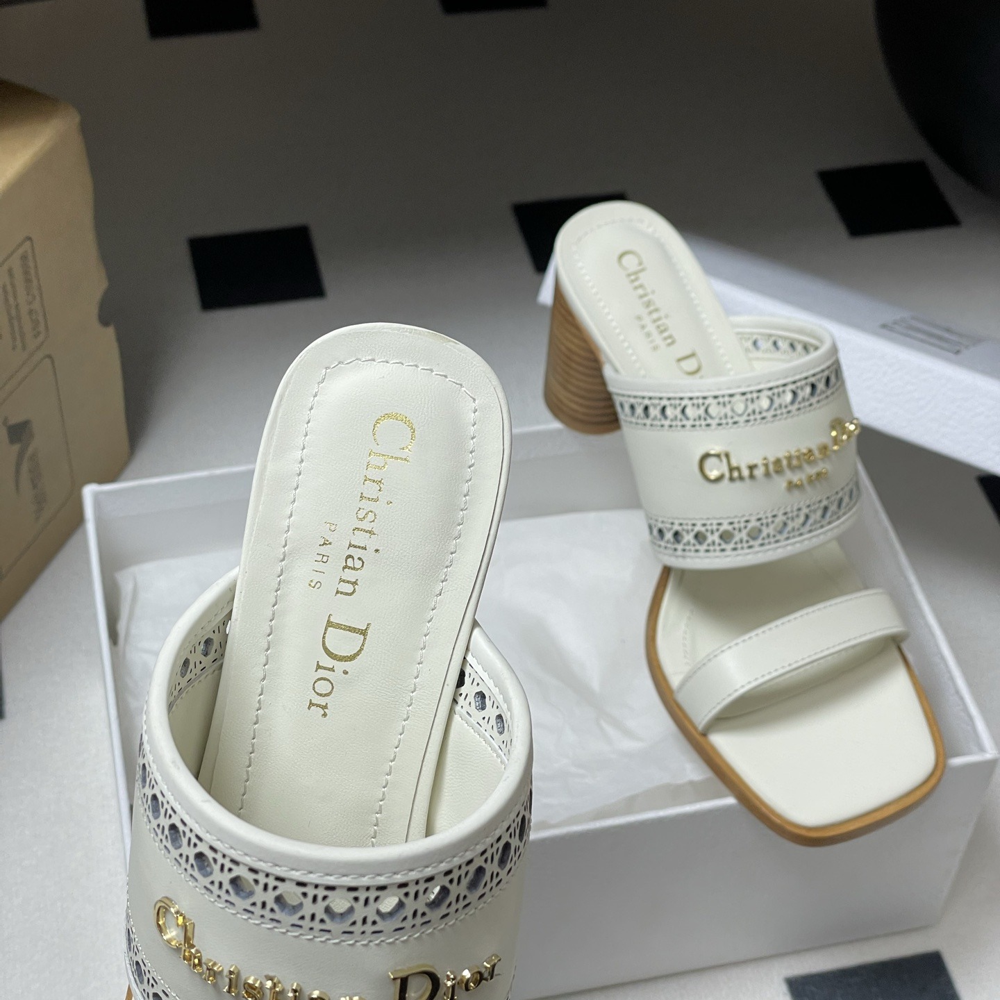 DIOR Sandals in Premium Leather with Molded Rubber Outsole