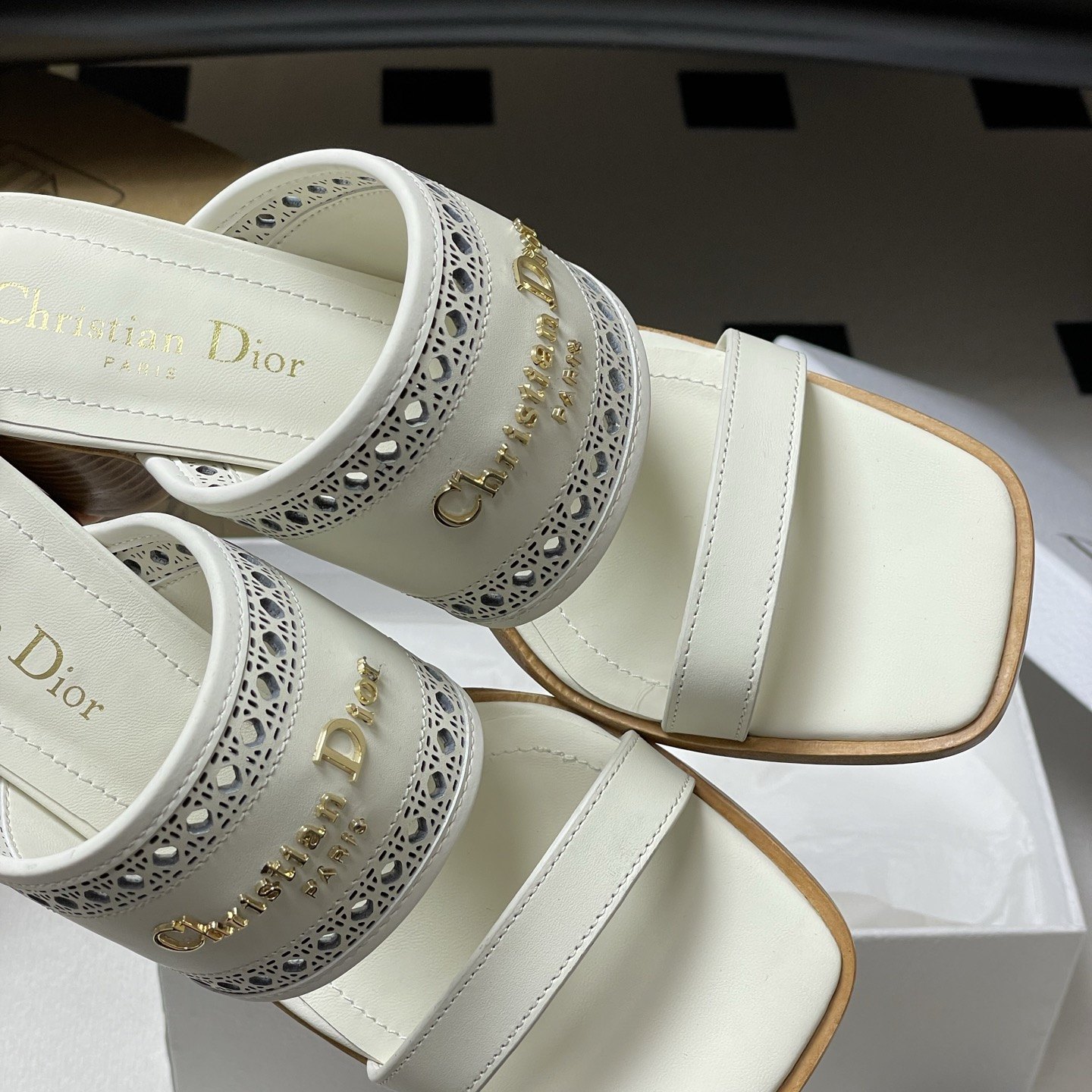 DIOR Sandals in Premium Leather with Molded Rubber Outsole