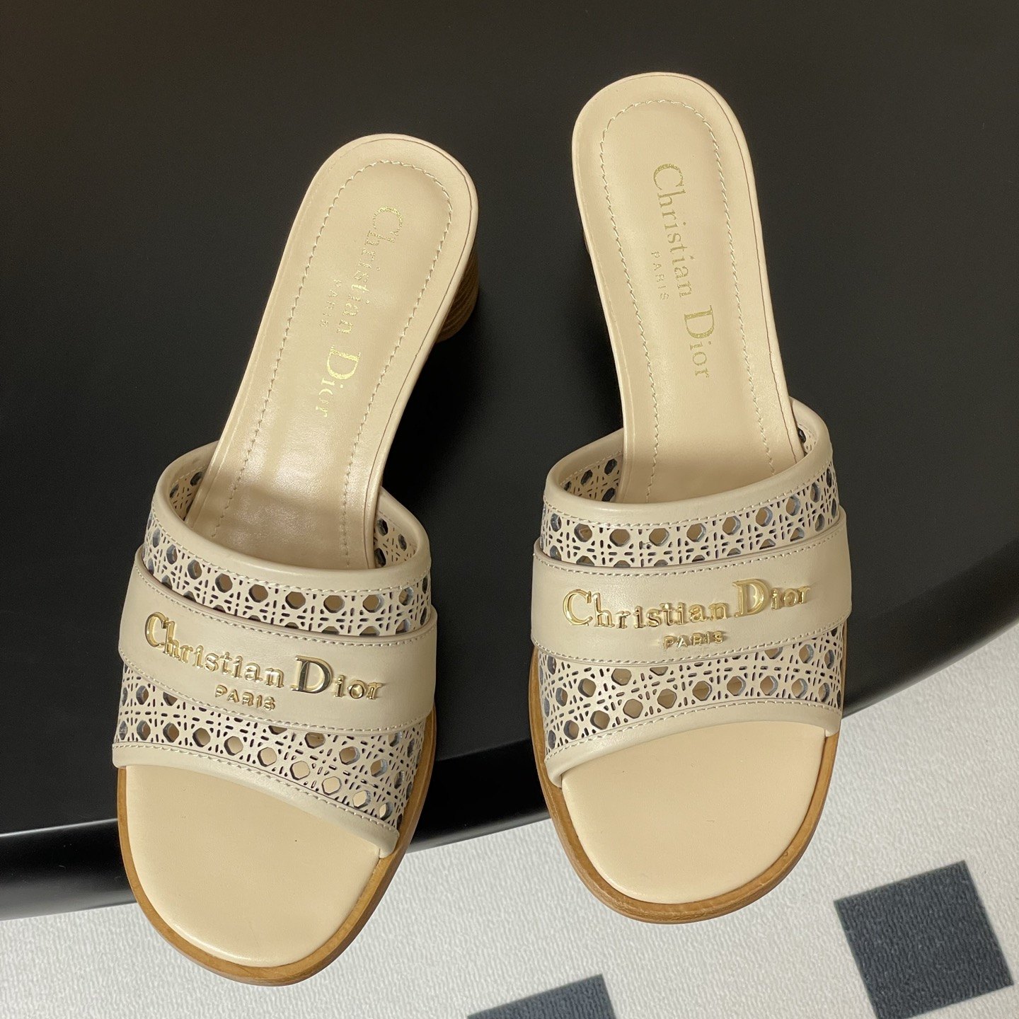 DIOR Sandals in Premium Leather with Molded Rubber Outsole