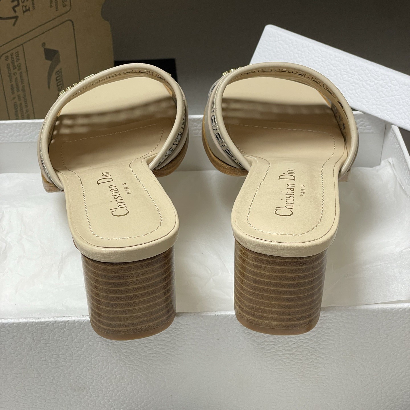 DIOR Sandals in Premium Leather with Molded Rubber Outsole