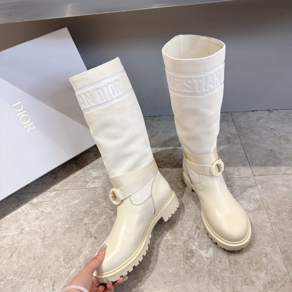 DIOR Boots in Premium Leather with Molded Rubber Outsole