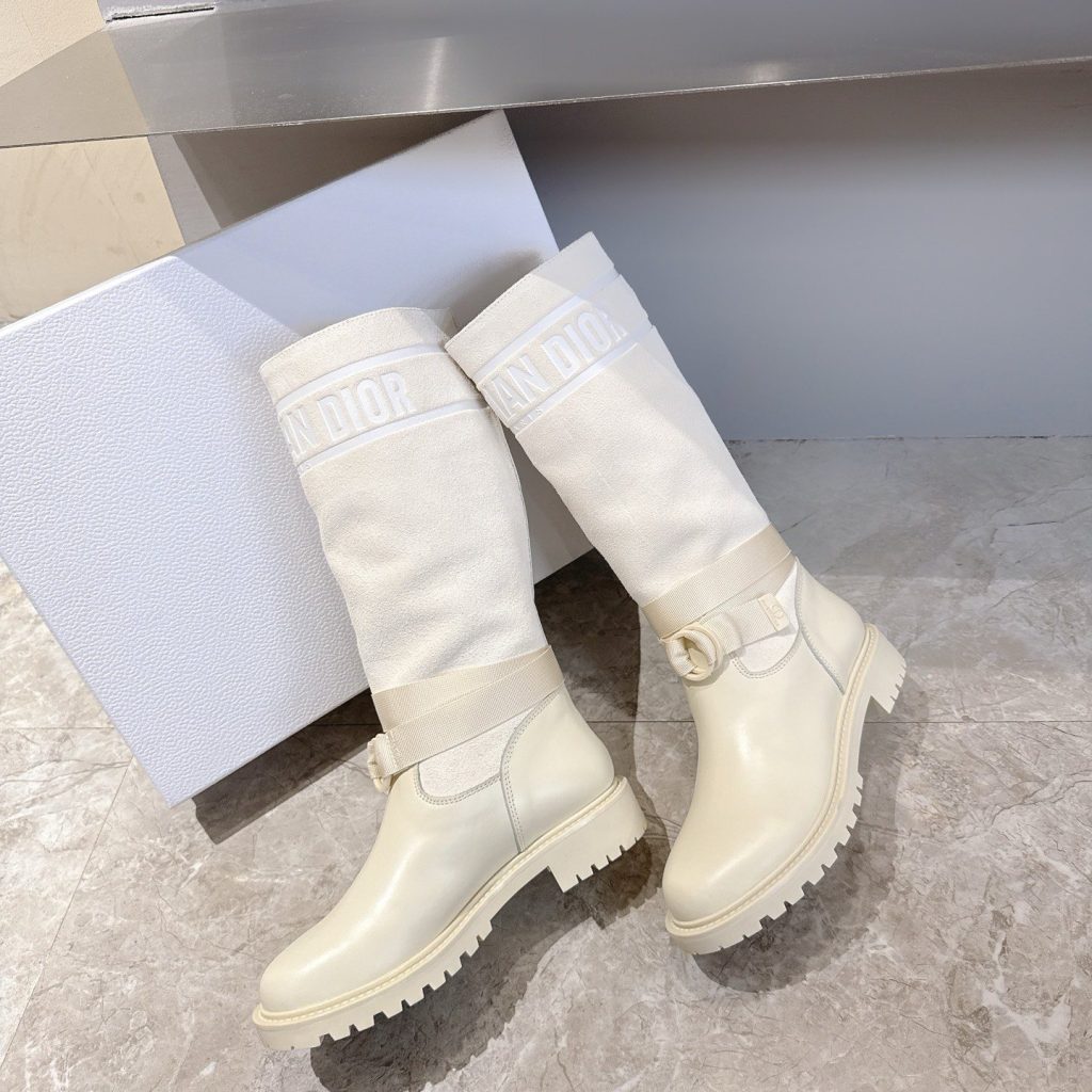 DIOR Boots in Premium Leather with Molded Rubber Outsole