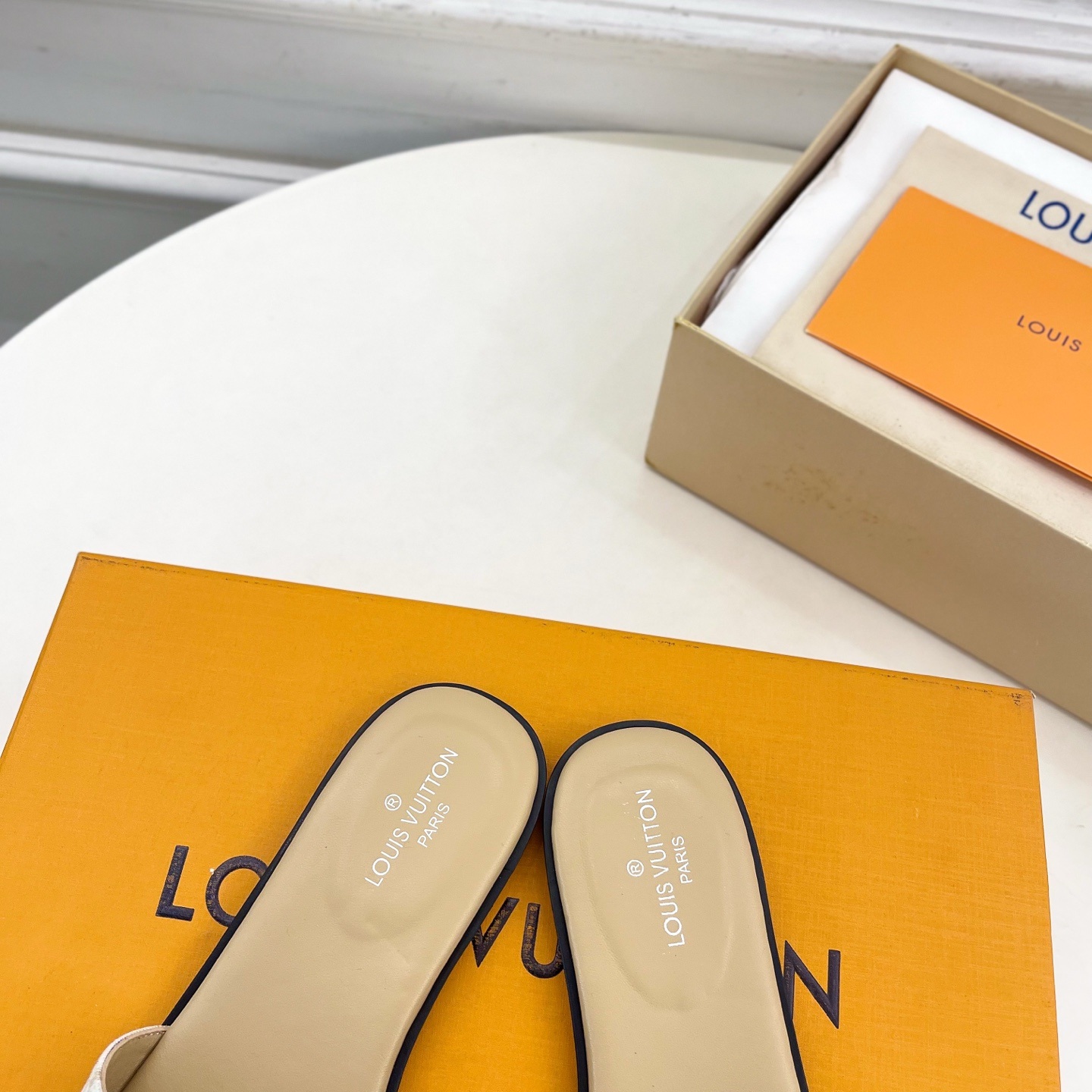 LOUIS VUITTON Sandals in Premium Leather with Molded Rubber Outsole