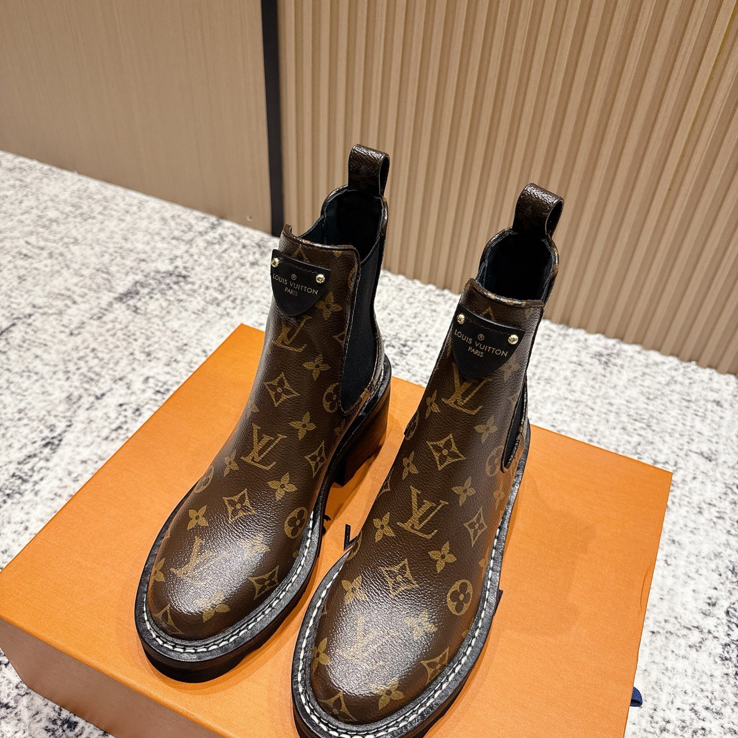 LOUIS VUITTON Boots in Premium Leather with Molded Rubber Outsole