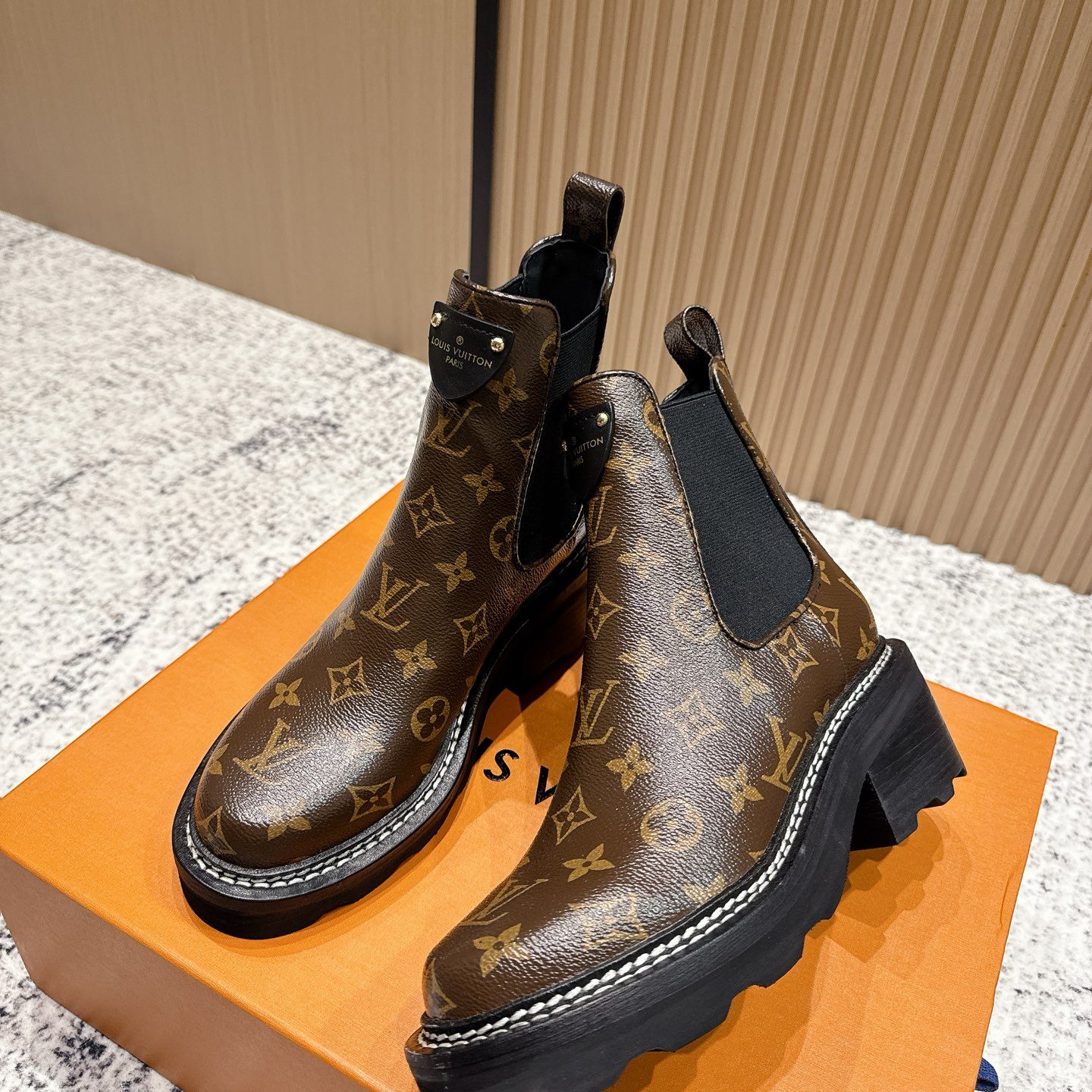 LOUIS VUITTON Boots in Premium Leather with Molded Rubber Outsole
