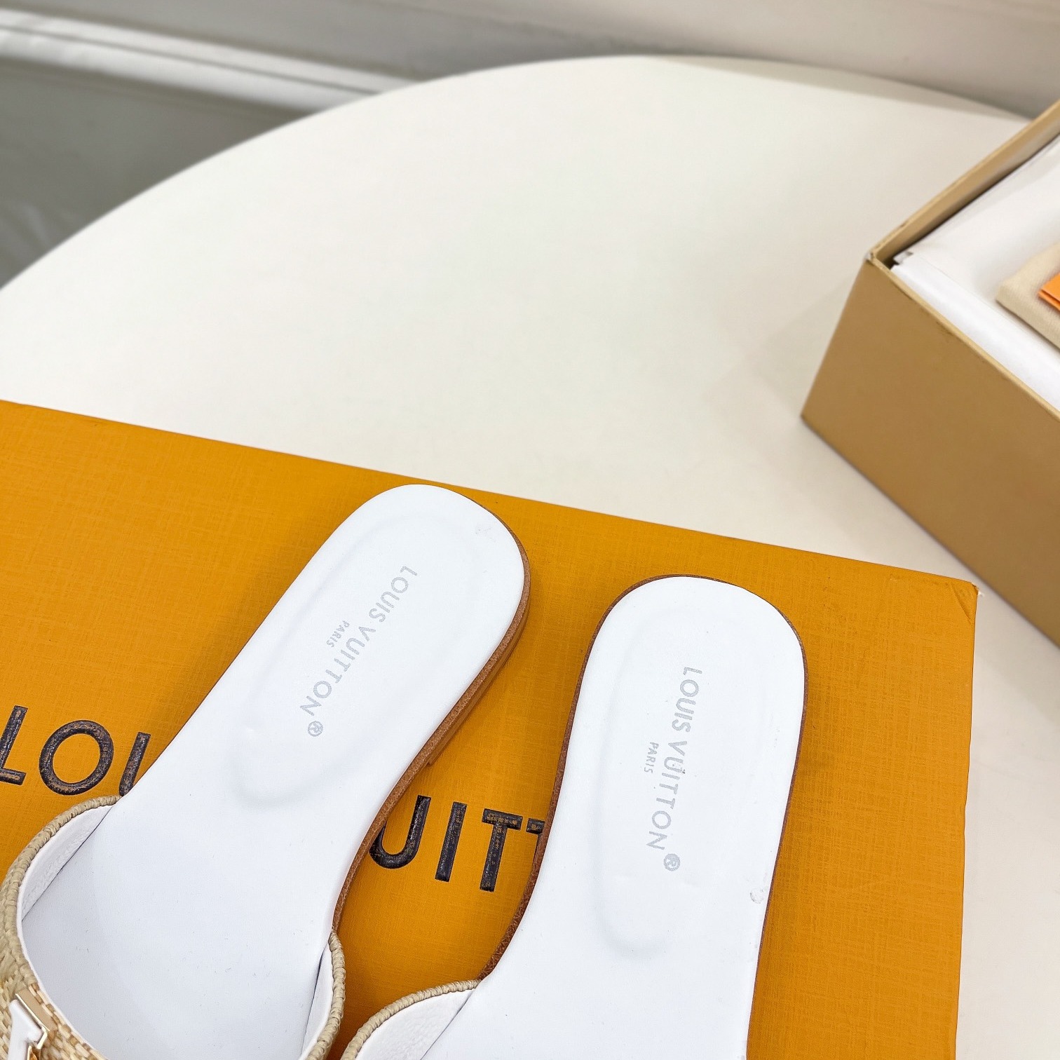 LOUIS VUITTON Sandals in Premium Leather with Molded Rubber Outsole