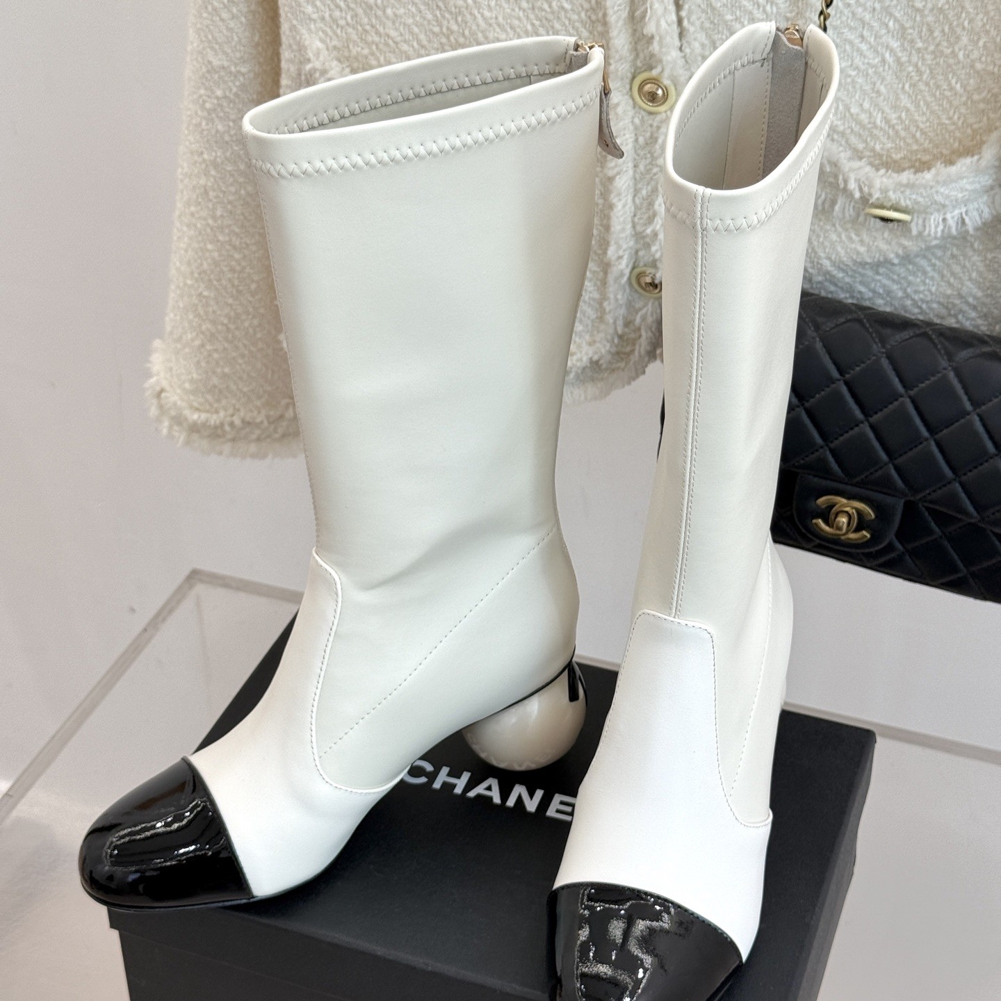 CHANEL Boots in Premium Leather with Molded Rubber Outsole