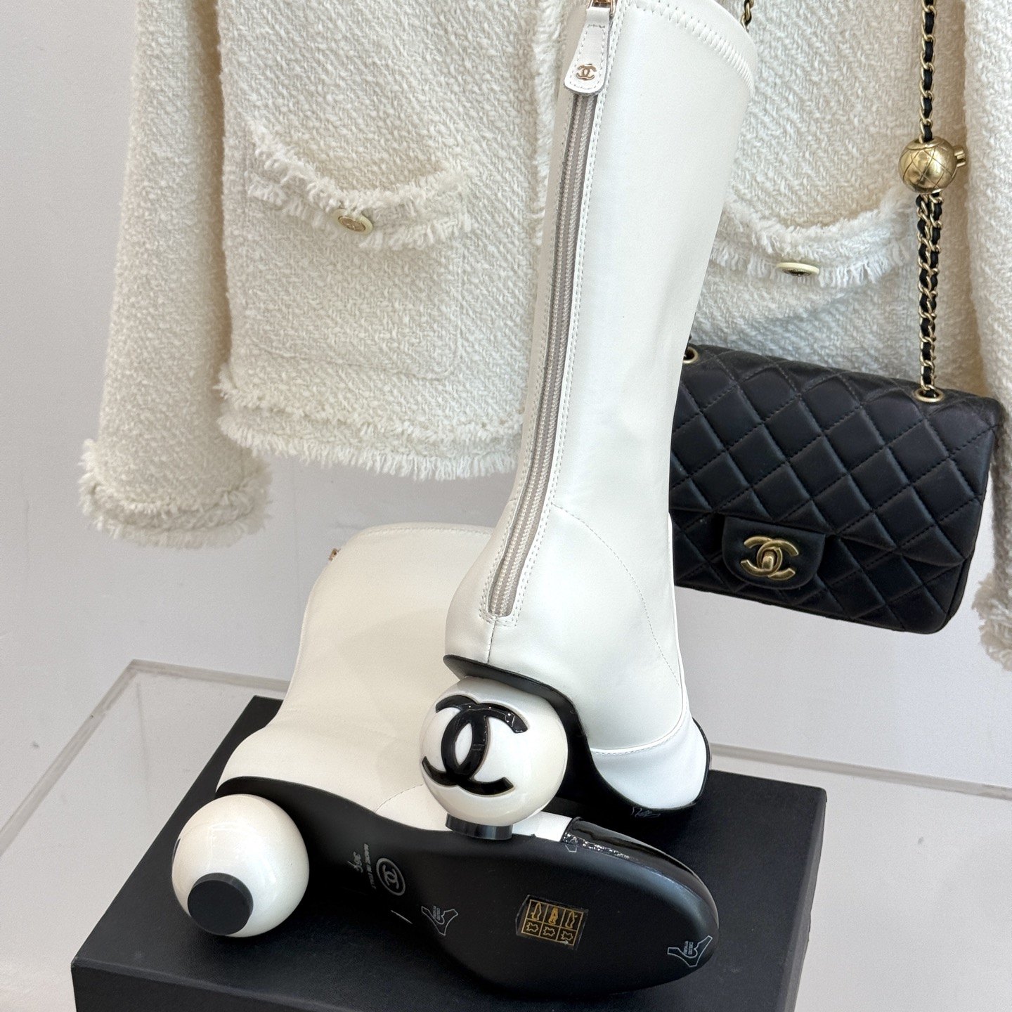 CHANEL Boots in Premium Leather with Molded Rubber Outsole