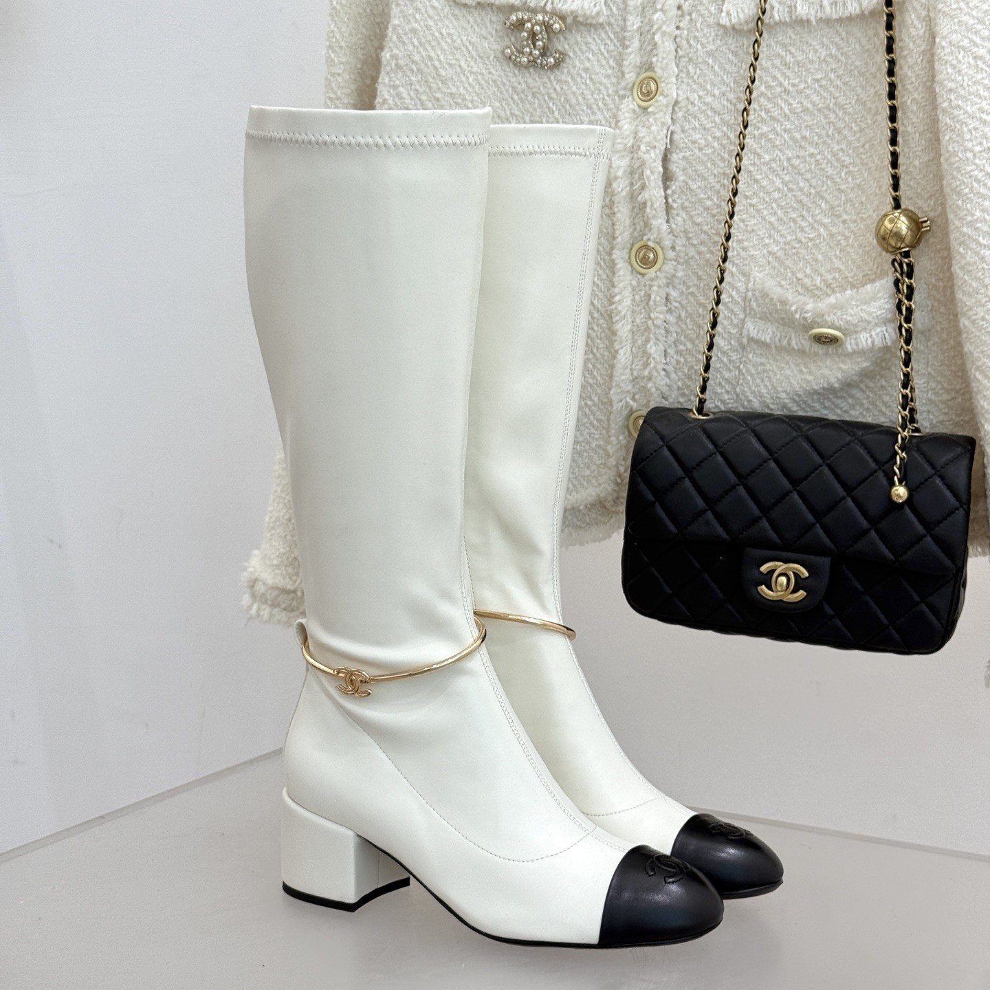 CHANEL Boots in Premium Leather with Molded Rubber Outsole