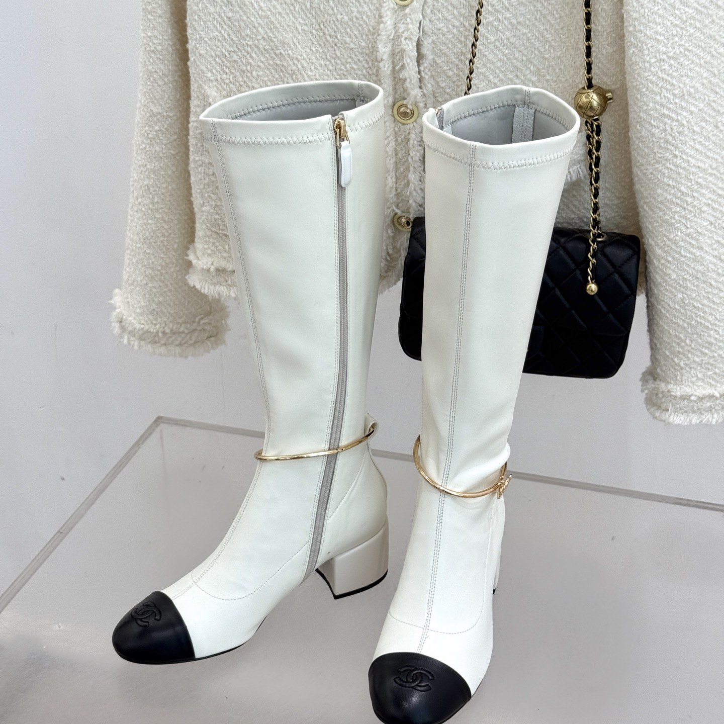 CHANEL Boots in Premium Leather with Molded Rubber Outsole