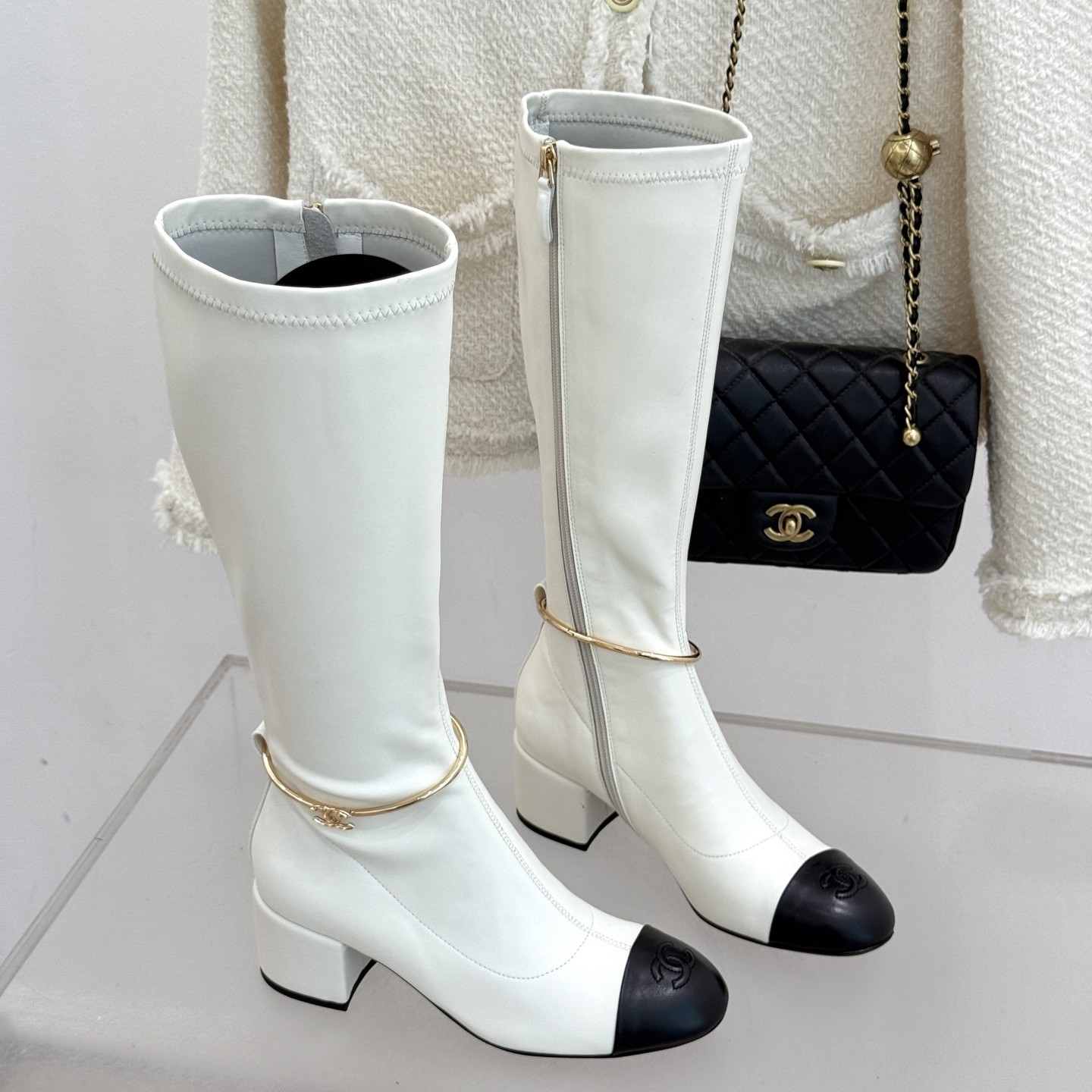 CHANEL Boots in Premium Leather with Molded Rubber Outsole