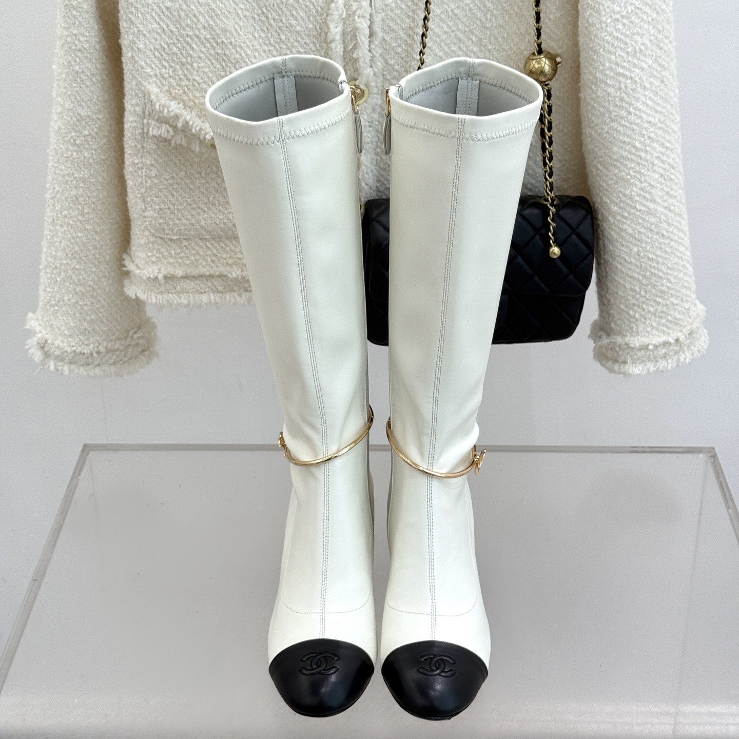 CHANEL Boots in Premium Leather with Molded Rubber Outsole