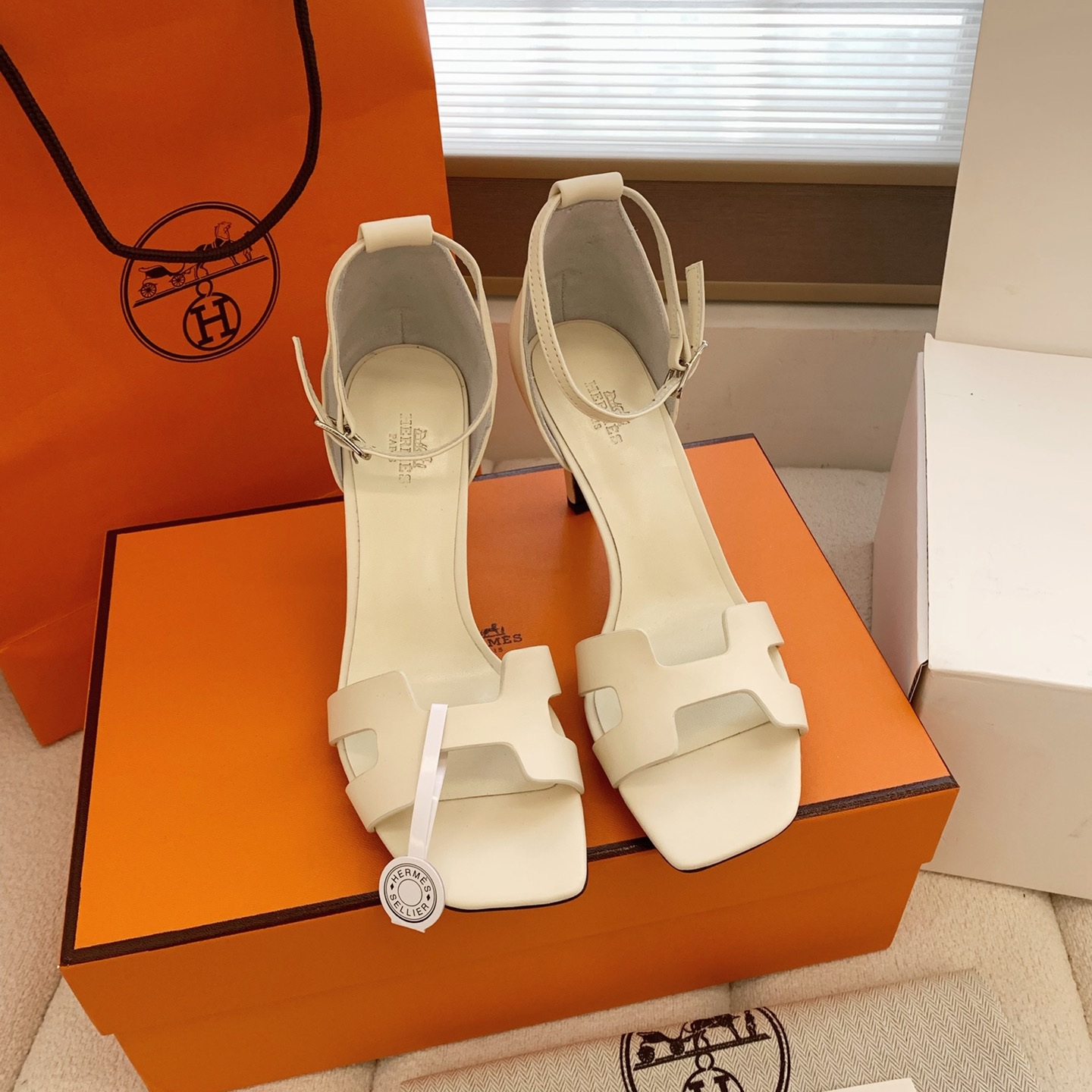 HERMES Kelly Buckle High Heel Sandals in Silk with Lambskin Lining and Italian Leather Sole