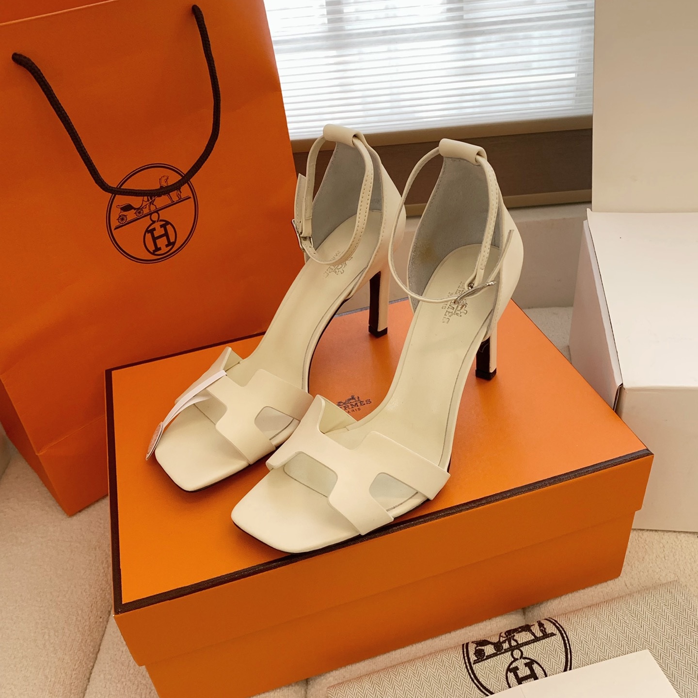 HERMES Kelly Buckle High Heel Sandals in Silk with Lambskin Lining and Italian Leather Sole