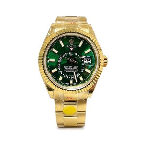 ROLEX Sky-Dweller WatchRolex Sky-Dweller Style Automatic Watch, Green Dial Date Metal Bracelet