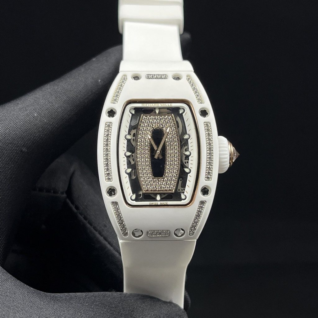 RICHARD MILLE RM07-01 WaRichard Mille RM Style Automatic Watch, Diamond Dial Index Rubber Straptch